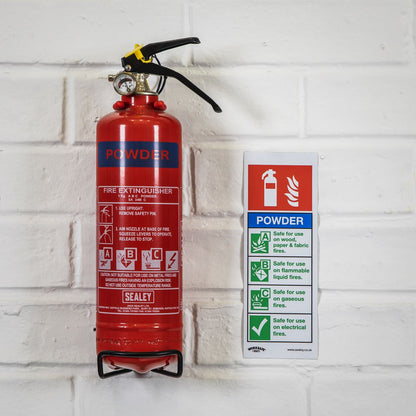 Sealey SS52P10 Safe Conditions Safety Sign - Powder Fire Extinguisher - Rigid Plastic - Pack of 10 Sealey