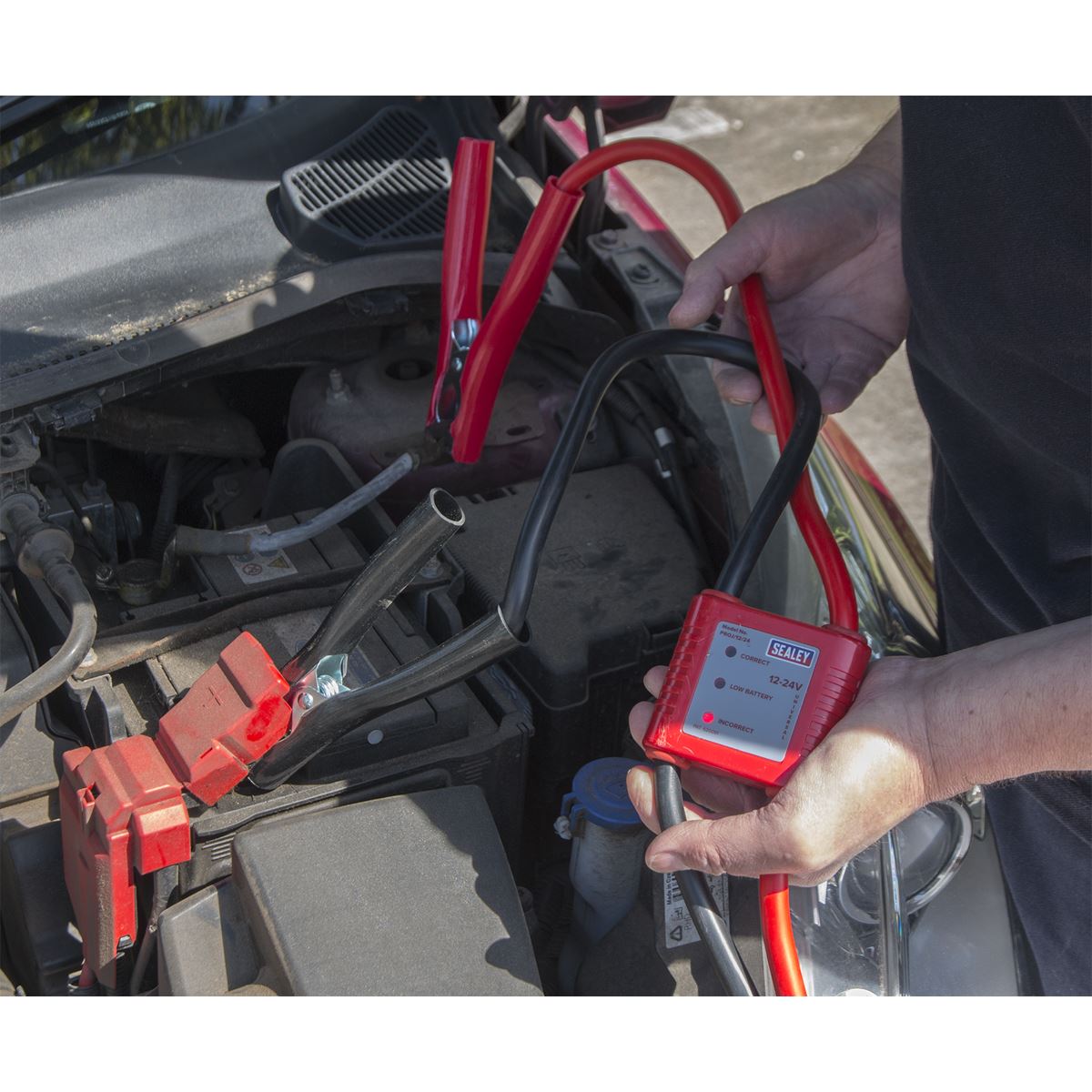 Sealey PROJ/12/24 Booster Cables 7m 450A 25mm² with 12/24V Electronics Protection Sealey