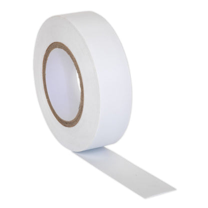 Sealey ITWHT10 PVC Insulating Tape 19mm x 20m White Pack of 10 Sealey