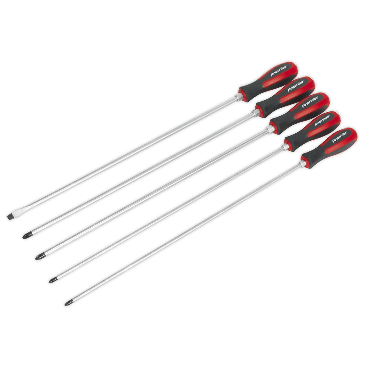 Sealey AK4936 Screwdriver Set 5pc Hammer-Thru 450mm Sealey