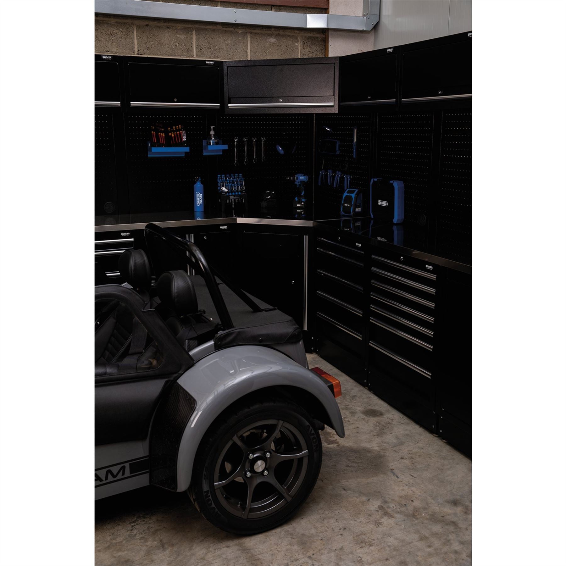 Draper 33212 BUNKER® Modular Corner Unit Back Panels/Pegboards 795mm Pair Draper