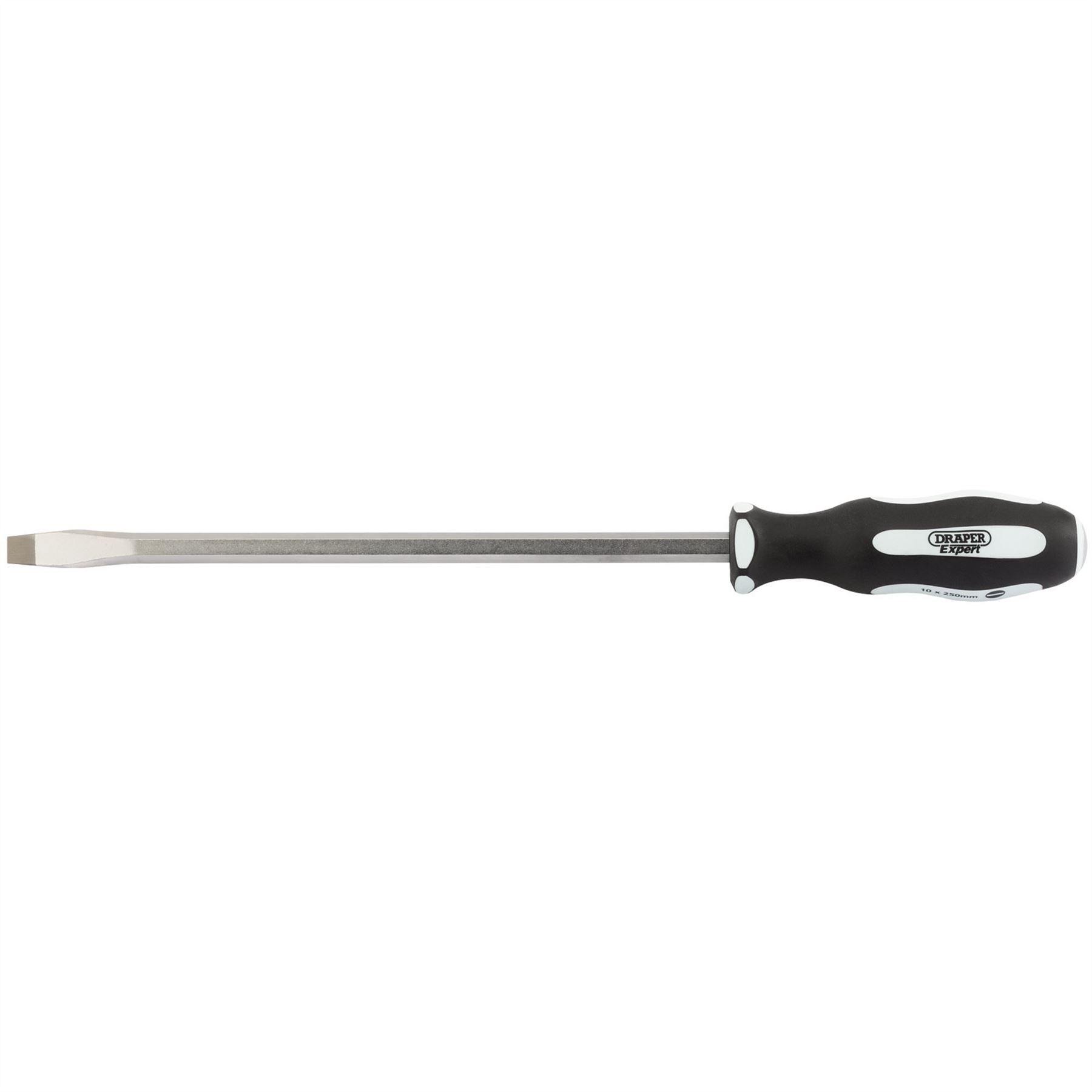 Draper 35186 Pound Thru' Plain Slot Soft Grip Screwdriver 10 x 250mm Draper