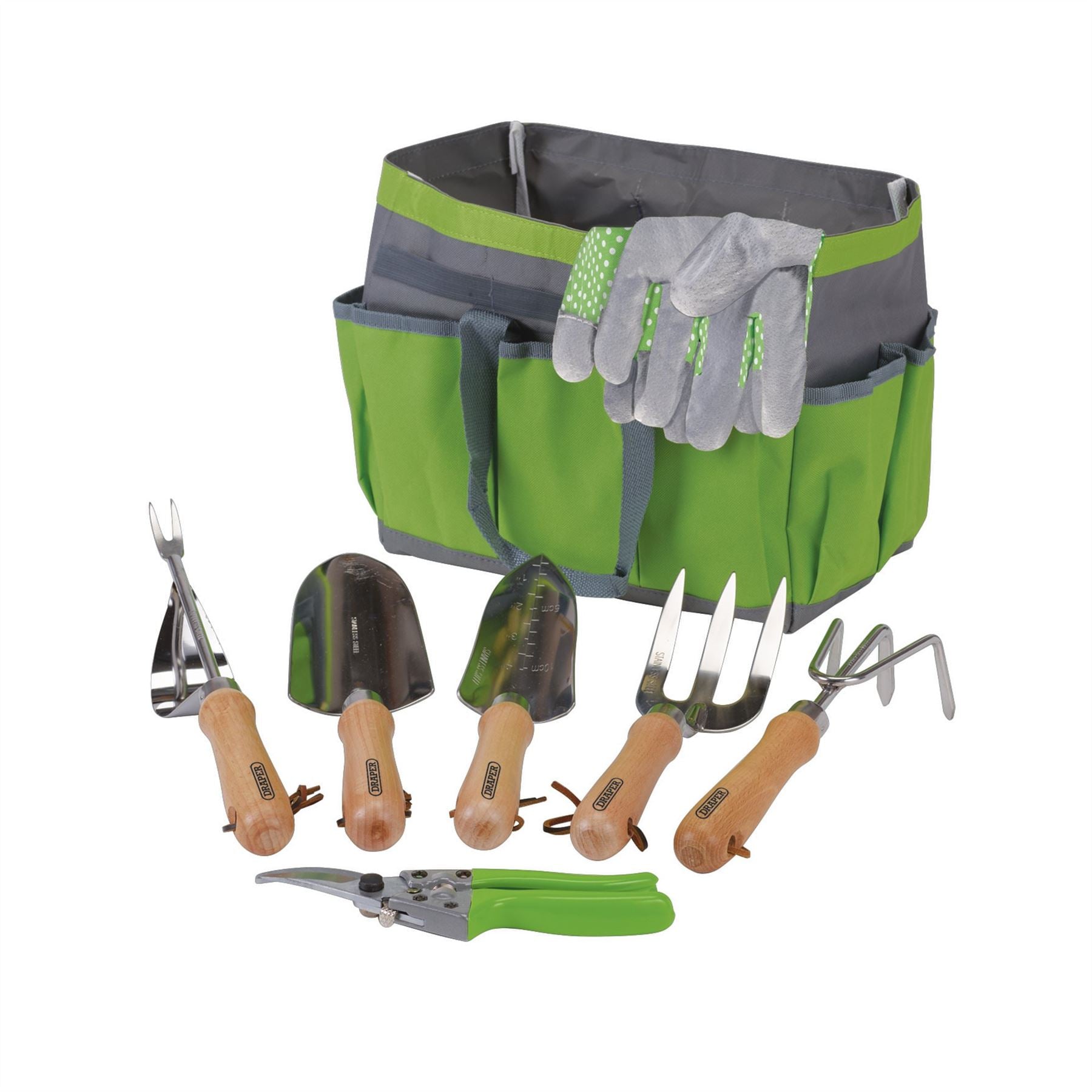 Draper 08997 Stainless Steel Garden Tool Set with Storage Bag 8 Piece Draper