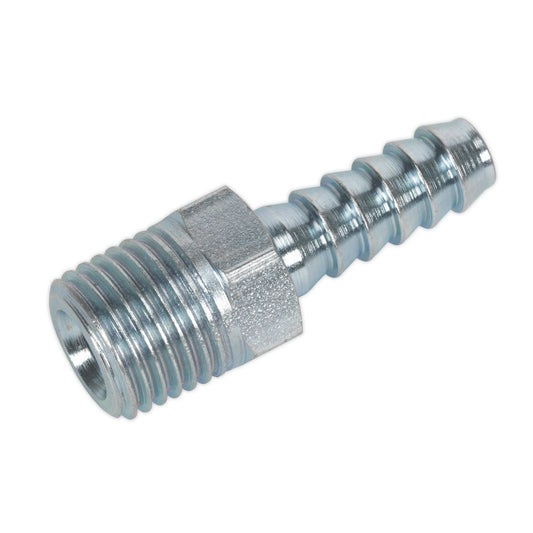 Sealey AC08 Screwed Tailpiece Male 1/4"BSPT - 1/4" Hose Pack of 5 Sealey