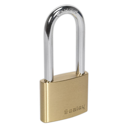 Sealey PL102L Brass Body Padlock Long Shackle 50mm Sealey