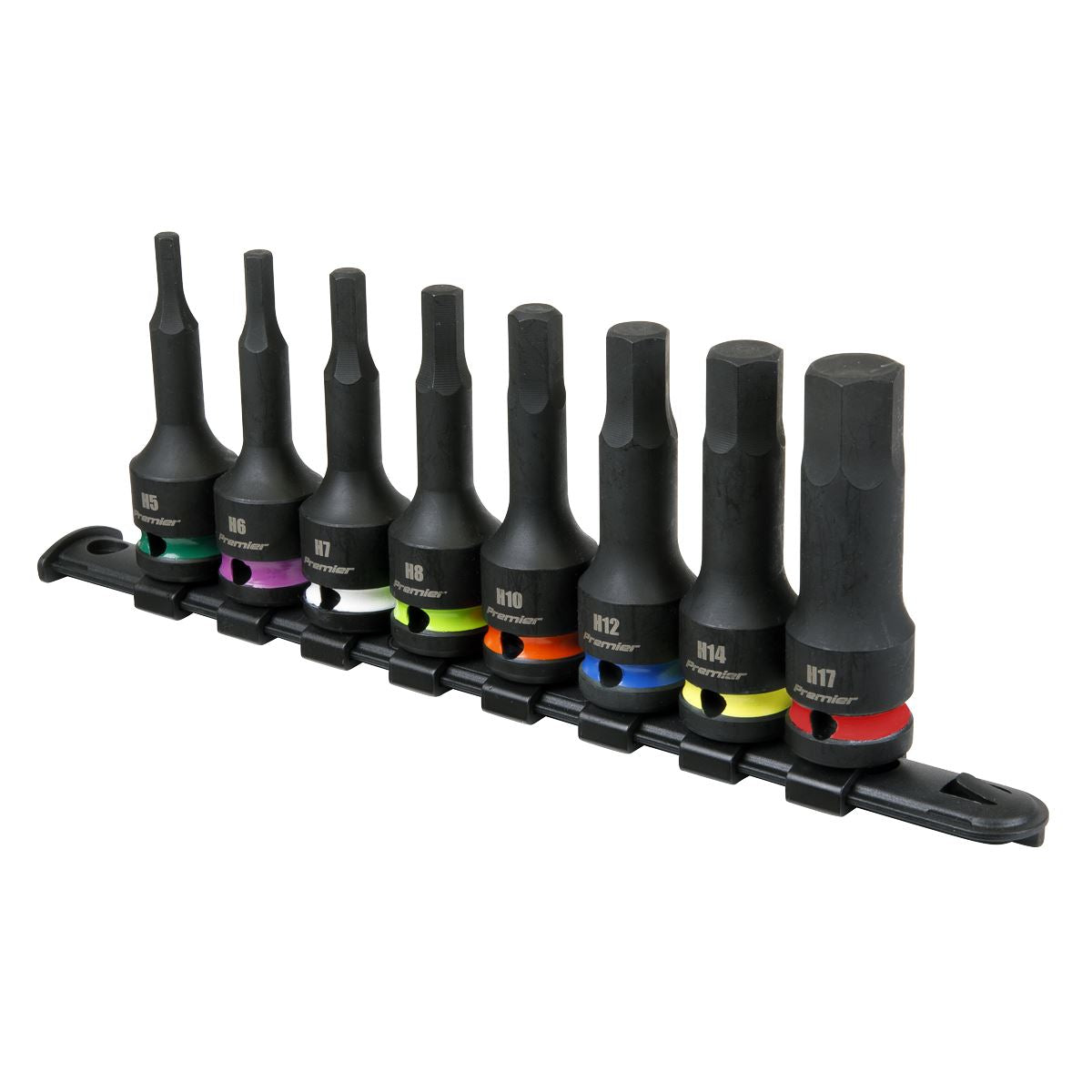 Sealey AK56001 Hex Impact Socket Bit Set 8pc 1/2"Sq Drive Sealey