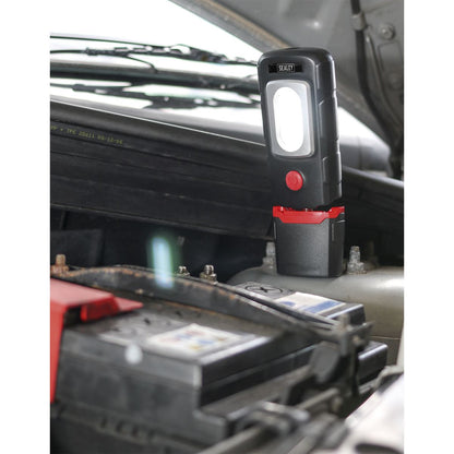 Sealey LED3601 Rechargeable 360° Inspection Light 3W COB & 1W SMD LED Black Lithium-Polymer Sealey