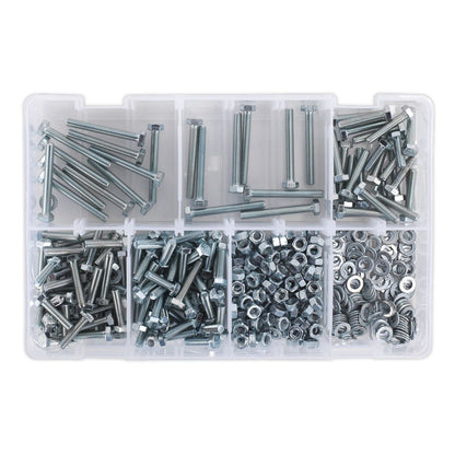 Sealey AB049SNW Setscrew Nut & Washer Assortment 444pc High Tensile M5 Metric Sealey