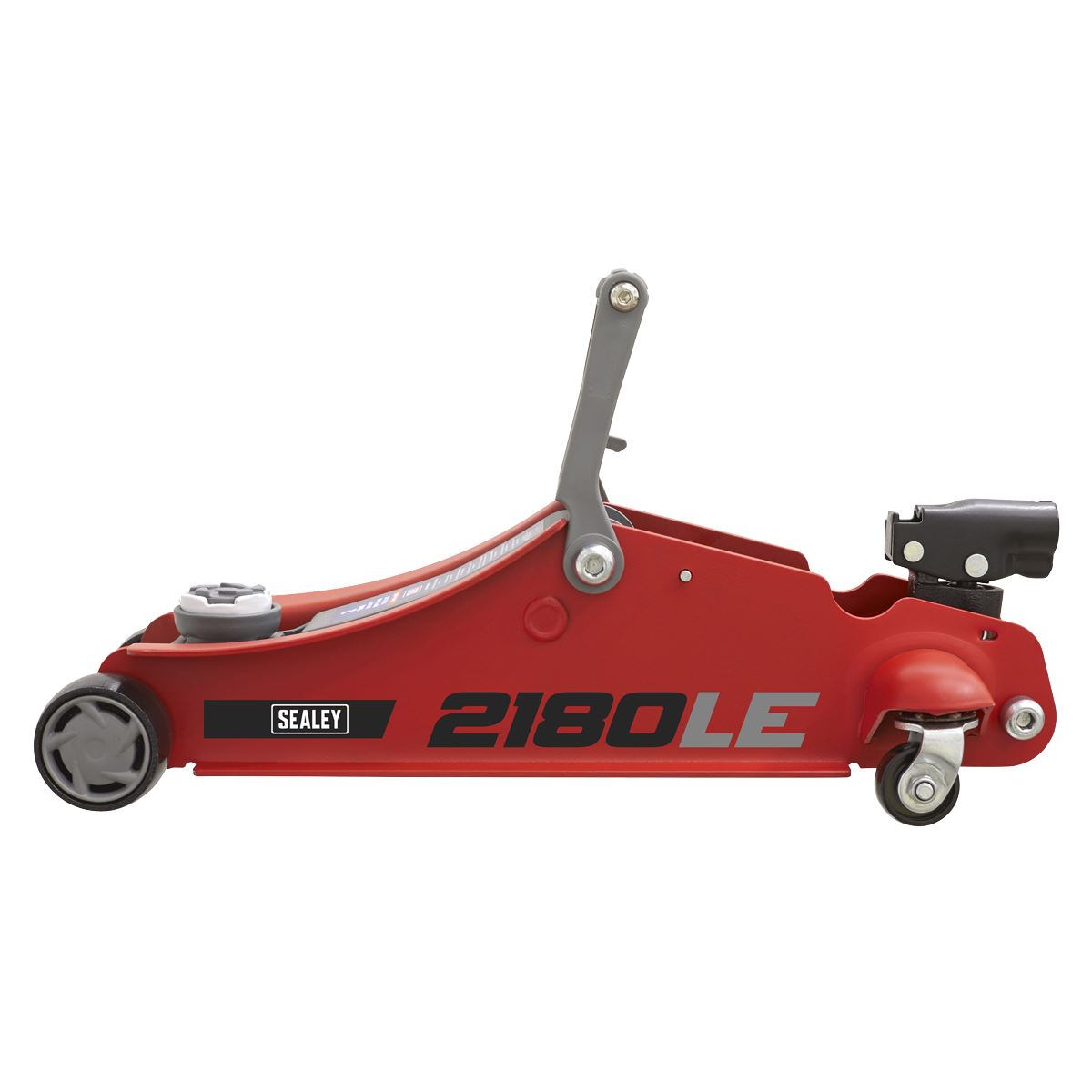 Sealey 2180LE 180° Handle Low Profile Short Chassis Trolley Jack 2 Tonne - Red Sealey