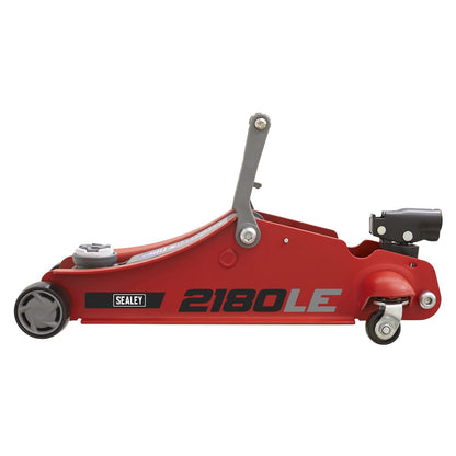 Sealey 2180LE 180° Handle Low Profile Short Chassis Trolley Jack 2 Tonne - Red Sealey