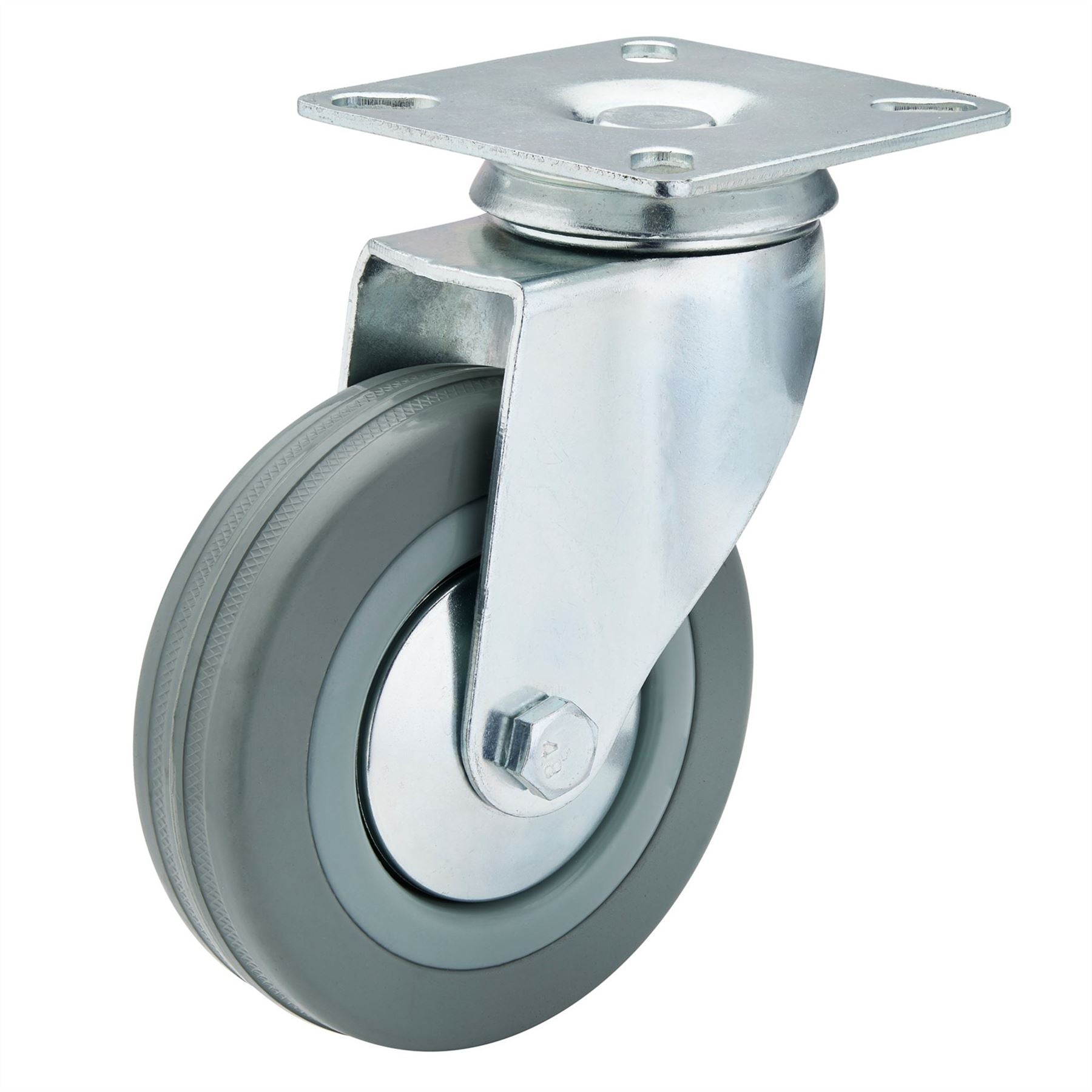 Draper 65478 Swivel Plate Fixing Rubber Castor 100mm Diameter S.W.L. 80kg Draper