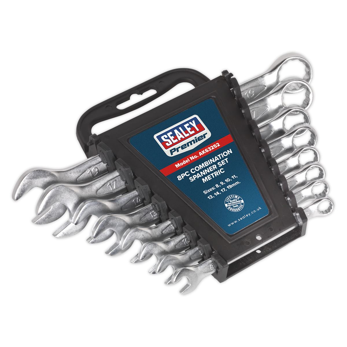 Sealey AK63252 Combination Spanner Set 8pc Cold Stamped Metric Sealey