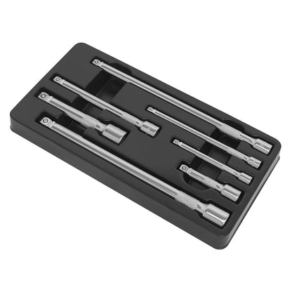 Sealey AK770 Wobble/Rigid Extension Bar Set 7pc 1/4" 3/8" & 1/2"Sq Drive Sealey