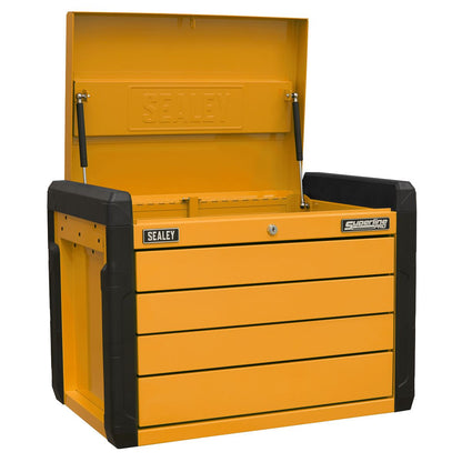 Sealey APPD4O 4-Drawer Push-to-Open Topchest with Ball-Bearing Slides - Orange Sealey