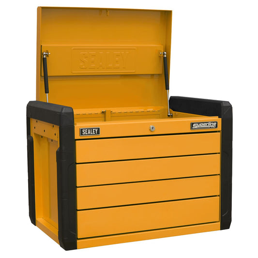 Sealey APPD4O 4-Drawer Push-to-Open Topchest with Ball-Bearing Slides - Orange Sealey