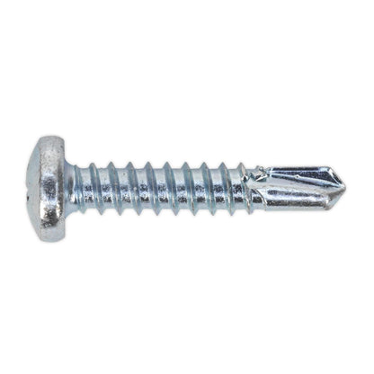 Sealey SDPH4825 Self-Drilling Screw 4.8 x 25mm Pan Head Phillips Zinc Pack of 100 Sealey