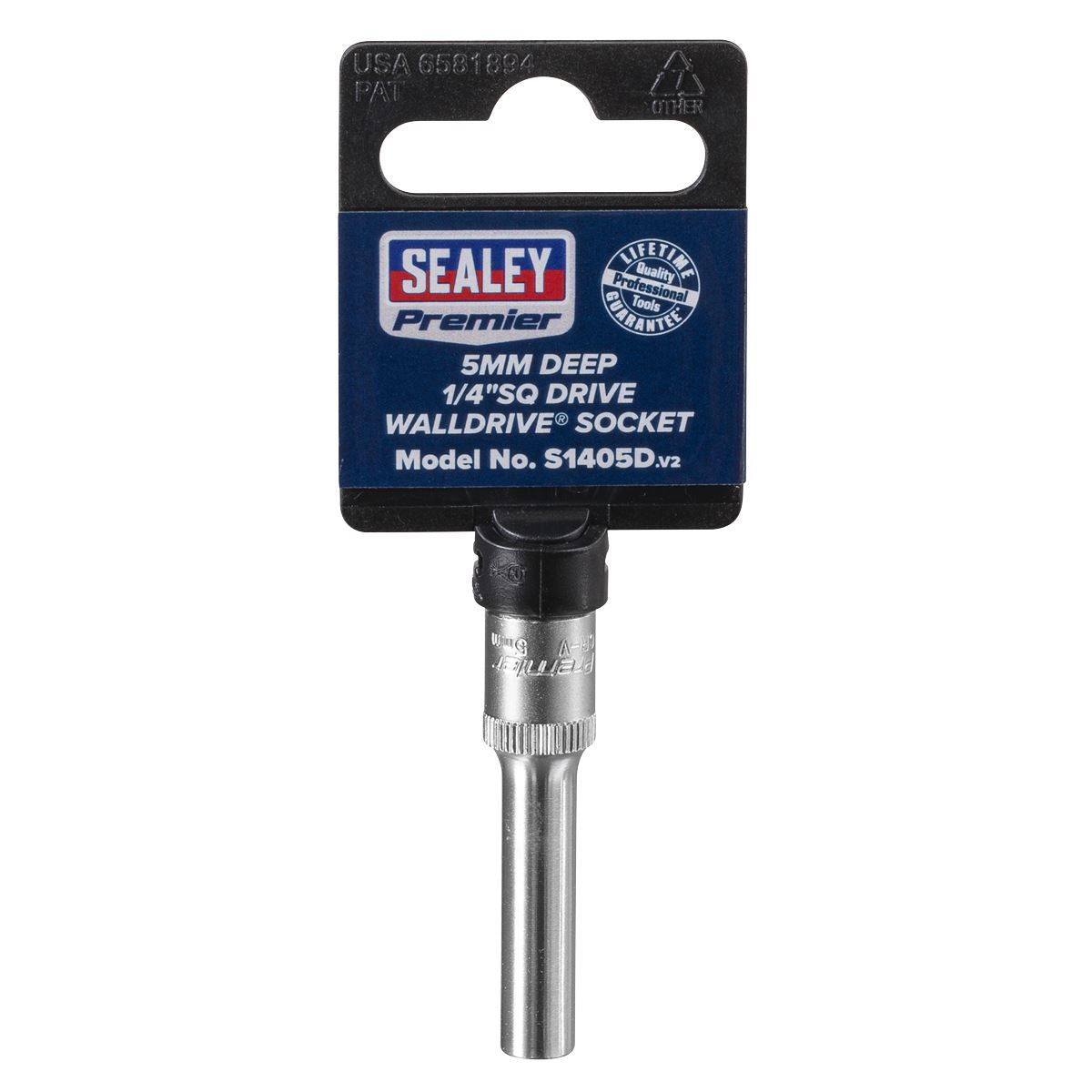 Sealey S1405D WallDrive® Socket 5mm Deep 1/4"Sq Drive Sealey