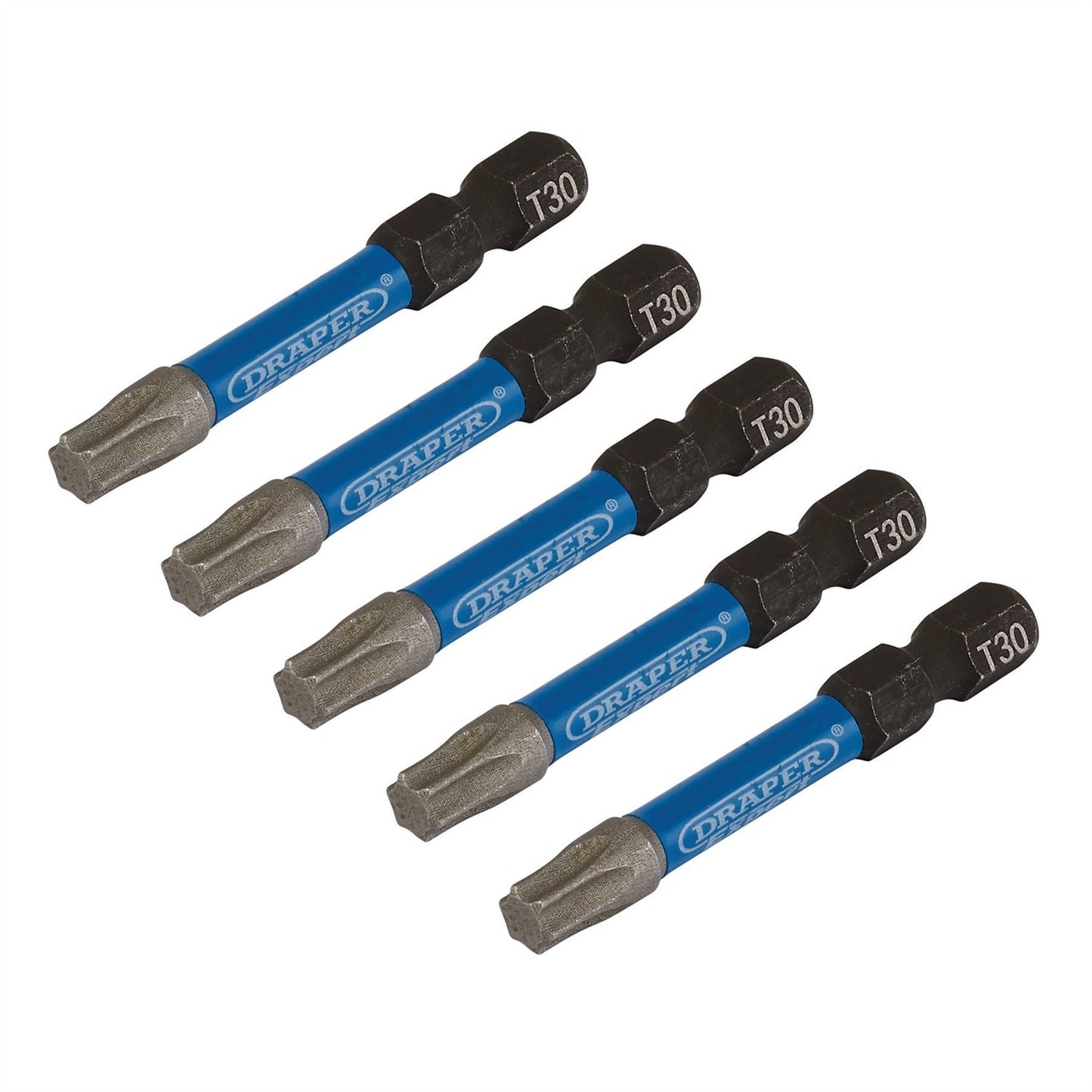 Draper 05656 Expert TX-STAR® Impact Screwdriver Bits T30 x 50mm 1/4" Hex Pack of 5 Draper