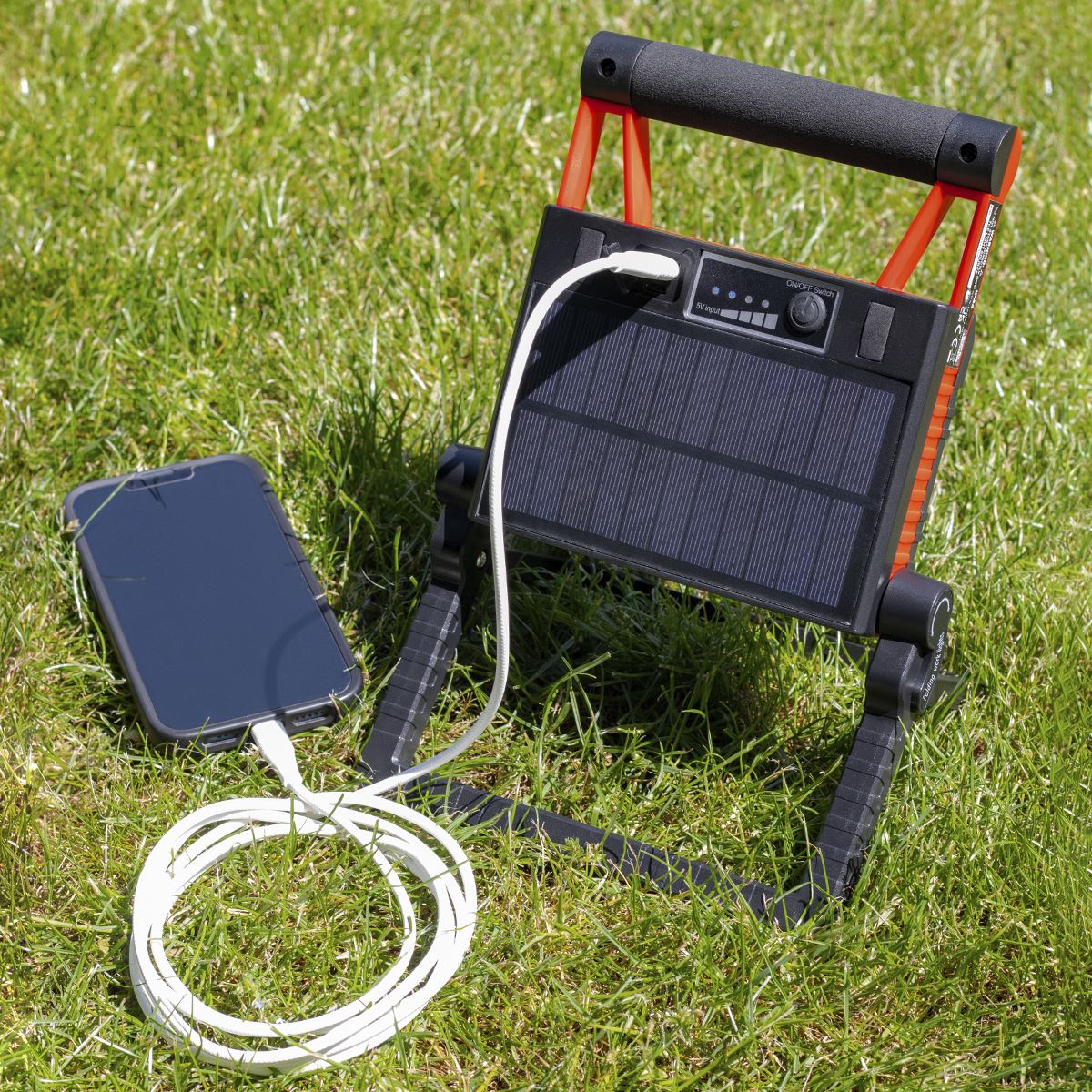 Sealey LEDFL15WS 15W COB LED Solar Powered Rechargeable Portable Floodlight Sealey