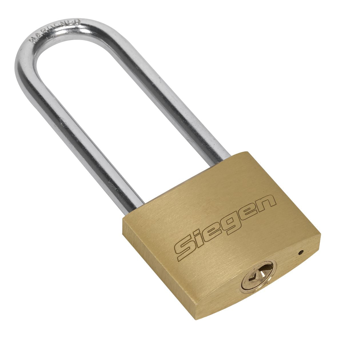 Siegen S0989 Brass Body Padlock with Brass Cylinder Long Shackle 40mm Siegen