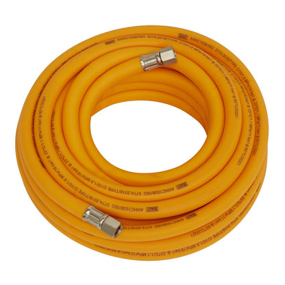 Sealey AHHC1038 Air Hose 10m x Ø10mm Hybrid High-Visibility with 1/4"BSP Unions Sealey