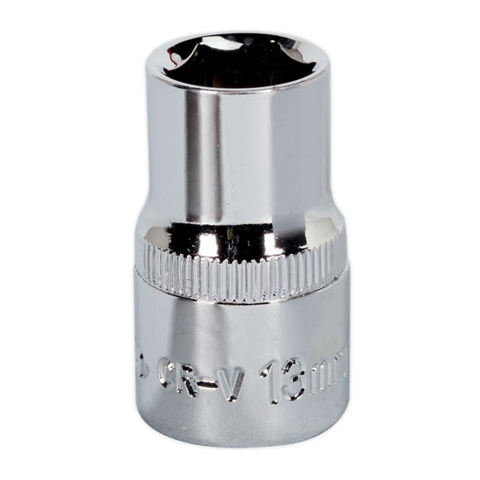 Sealey SP1213 WallDrive® Socket 13mm 1/2"Sq Drive Fully Polished Sealey