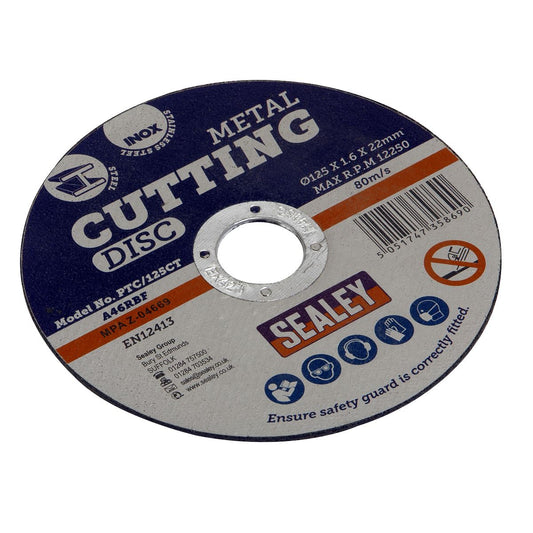 Sealey PTC/125CT Cutting Disc Ø125 x 1.6mm 22mm Bore Sealey