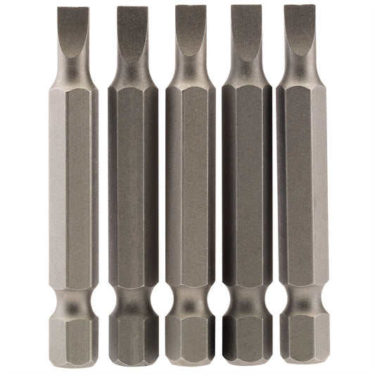 Draper 64270 Plain Slot Insert Bit 4.5mm 1/4" Hex 50mm Long Pack of 5 Draper