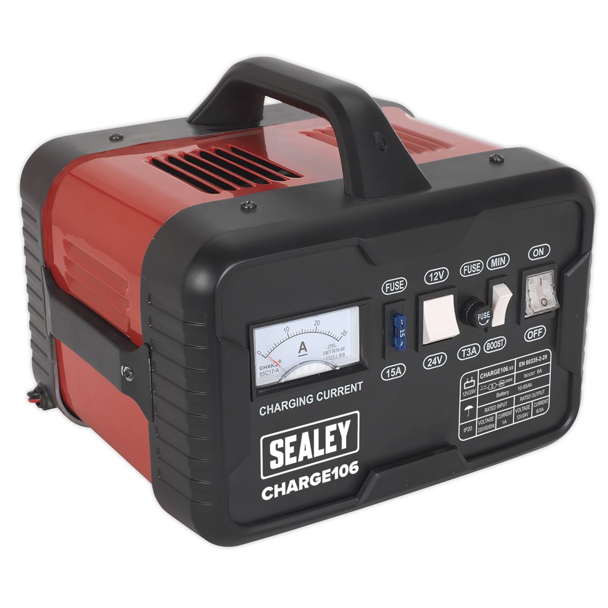 Sealey CHARGE106 Battery Charger 8A 12/24V 230V Sealey