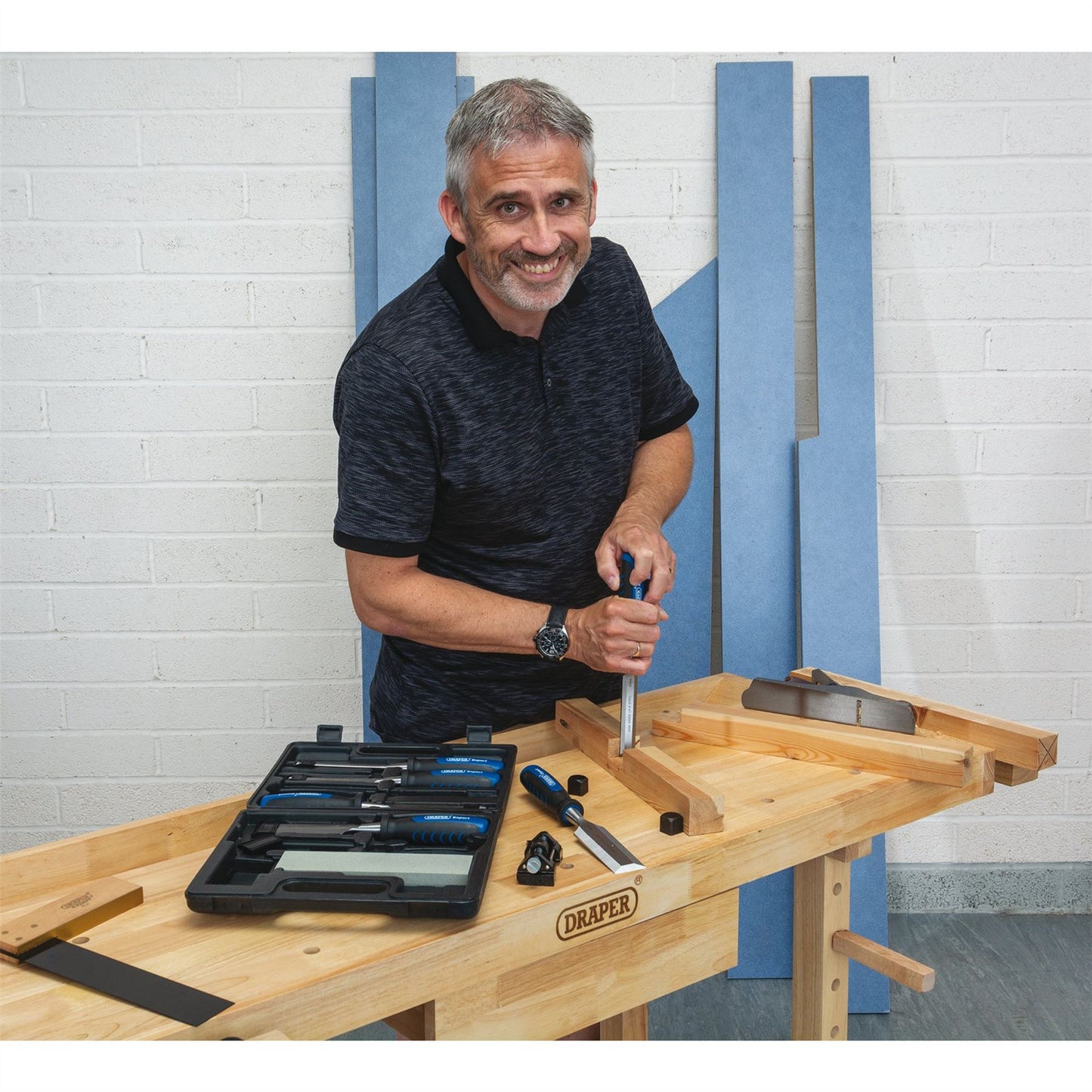 Draper 88605 Expert Soft Grip Wood Chisel Kit 140mm 8 Piece Draper