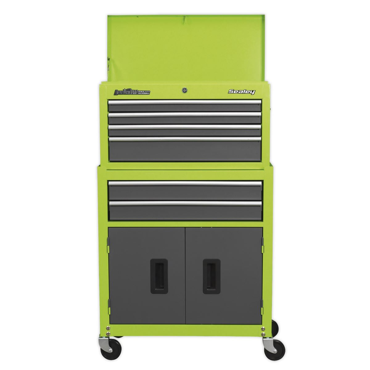 Sealey AP2200BBHV Topchest & Rollcab Combination 6 Drawer with Ball-Bearing Slides - Green/Grey Sealey