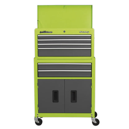 Sealey AP2200BBHV Topchest & Rollcab Combination 6 Drawer with Ball-Bearing Slides - Green/Grey Sealey