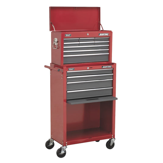 Sealey AP22513BB Topchest & Rollcab Combination 13 Drawer with Ball-Bearing Slides - Red/Grey Sealey