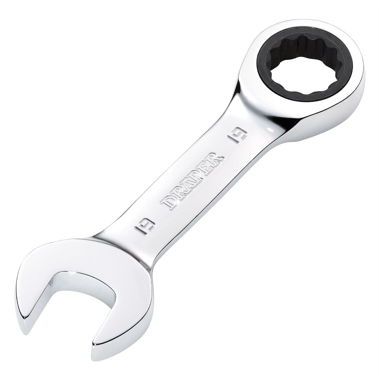 Draper 27930 HI-TORQ® Metric Stubby Ratchet Combination Spanner 19mm Draper
