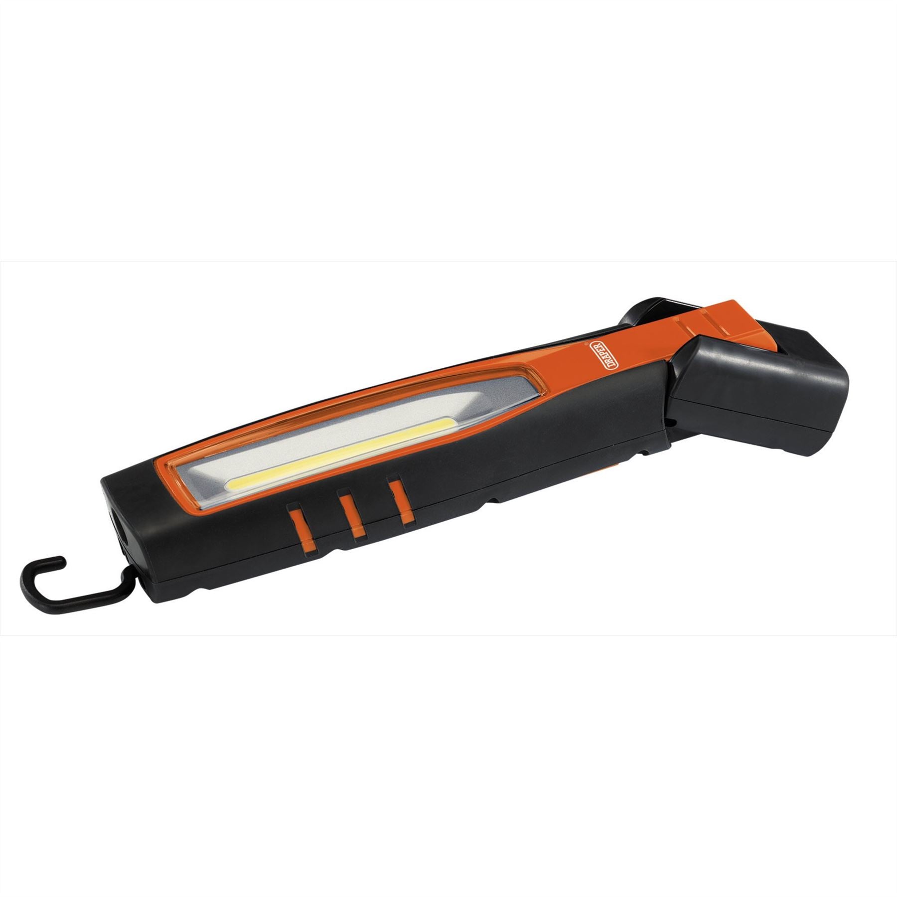 Draper 11761 COB/SMD LED Rechargeable Inspection Lamp 7W 700 Lumens Orange 1 x USB Cable Supplied Draper