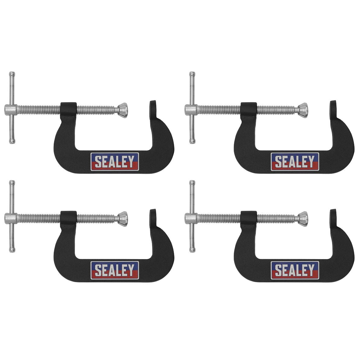Sealey GCC06 Junior C-Clamp 4pc Set - 51mm x 32mm Sealey