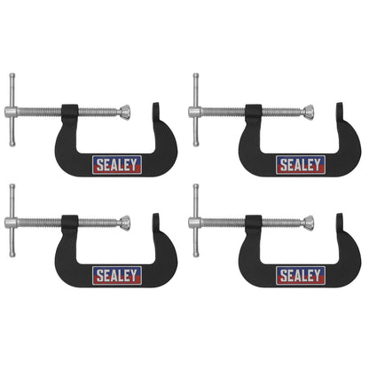 Sealey GCC06 Junior C-Clamp 4pc Set - 51mm x 32mm Sealey