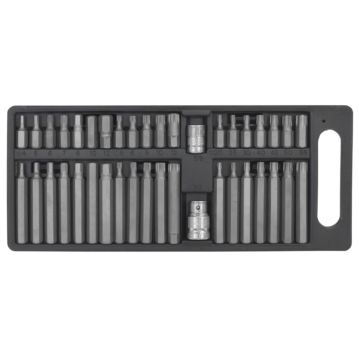 Siegen S0982 TRX-Star/Hex/Spline Bit Set 40pc 3/8" & 1/2"Sq Drive Siegen