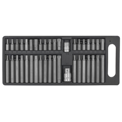 Siegen S0982 TRX-Star/Hex/Spline Bit Set 40pc 3/8" & 1/2"Sq Drive Siegen
