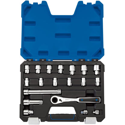 Draper 16482 Go Through' Metric Socket Set 19 piece Draper