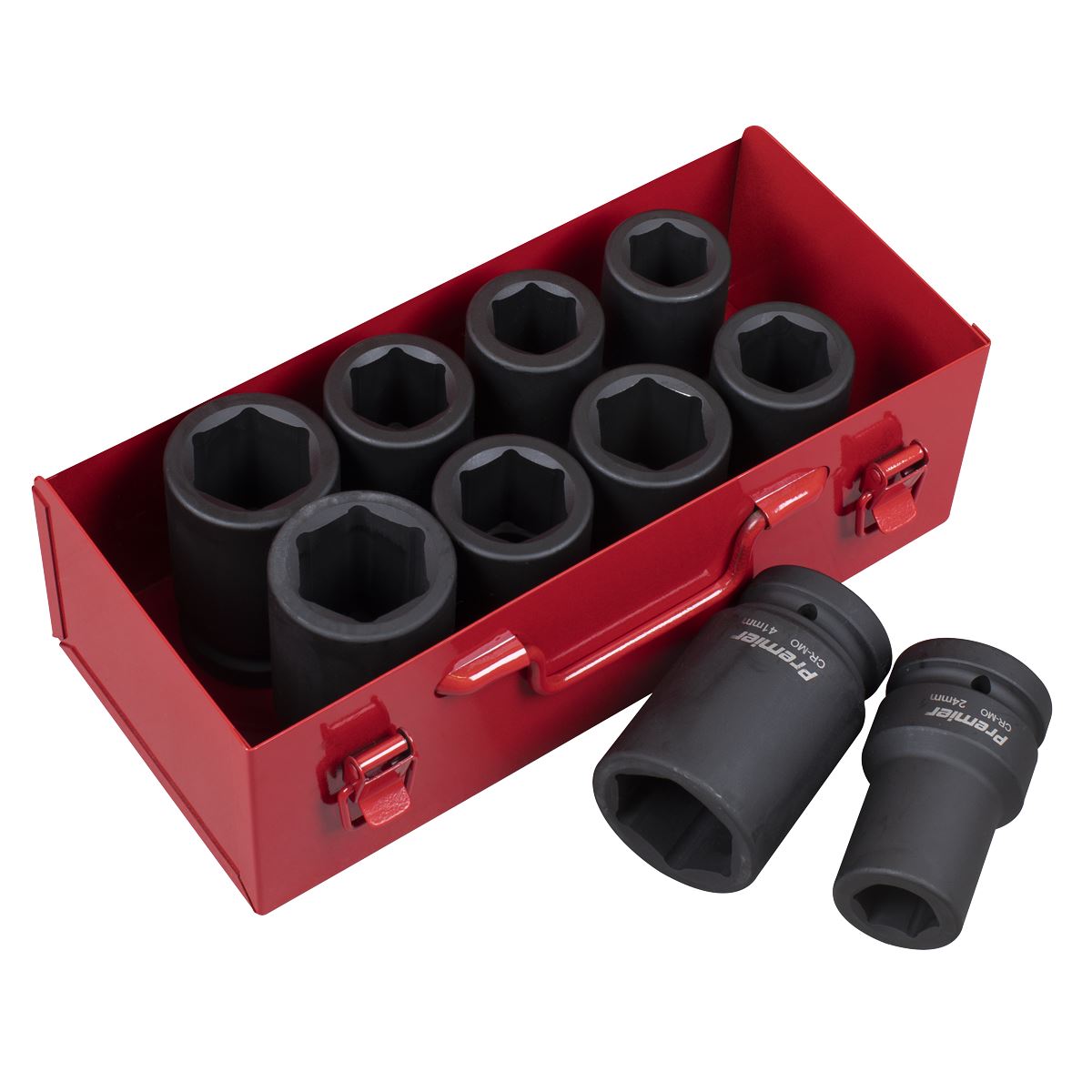 Sealey AK689 Impact Socket Set 10pc Deep 1"Sq Drive Metric/Imperial Sealey