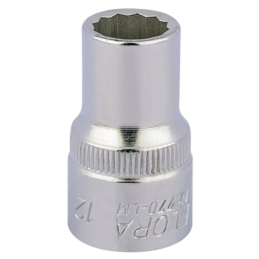 Elora 24575 Bi-Hexagon Socket 1/2" Sq. Dr. 12mm Elora