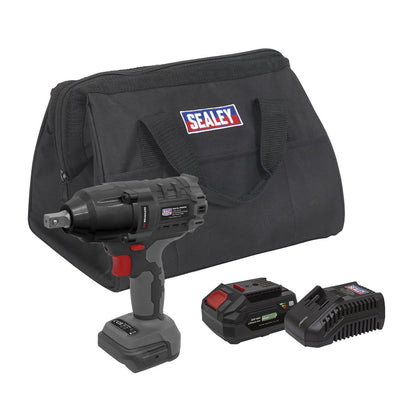 Sealey CP20VPIWKIT1 Brushless Impact Wrench Kit 1/2"Sq Drive 20V 4Ah SV20 Series Sealey