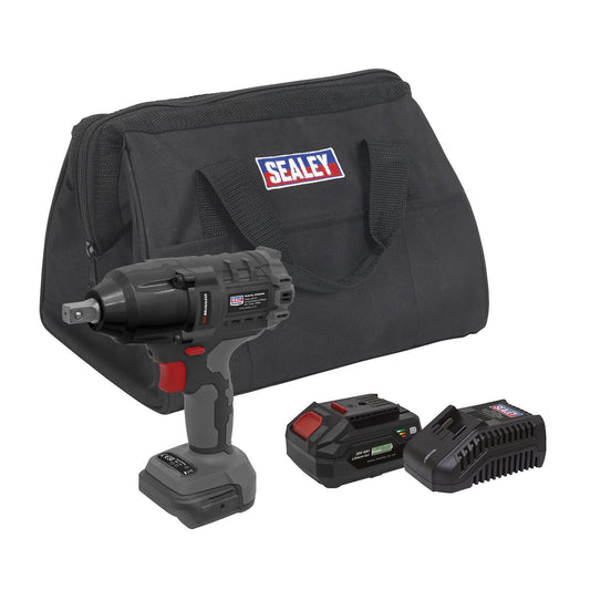 Sealey CP20VPIWKIT1 Brushless Impact Wrench Kit 1/2"Sq Drive 20V 4Ah SV20 Series Sealey