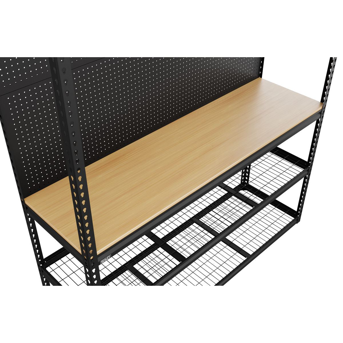 Sealey APMWB1 Heavy-Duty Modular Workbench with Racking & Pegboard 300kg Capacity Per Level 1820mm Sealey