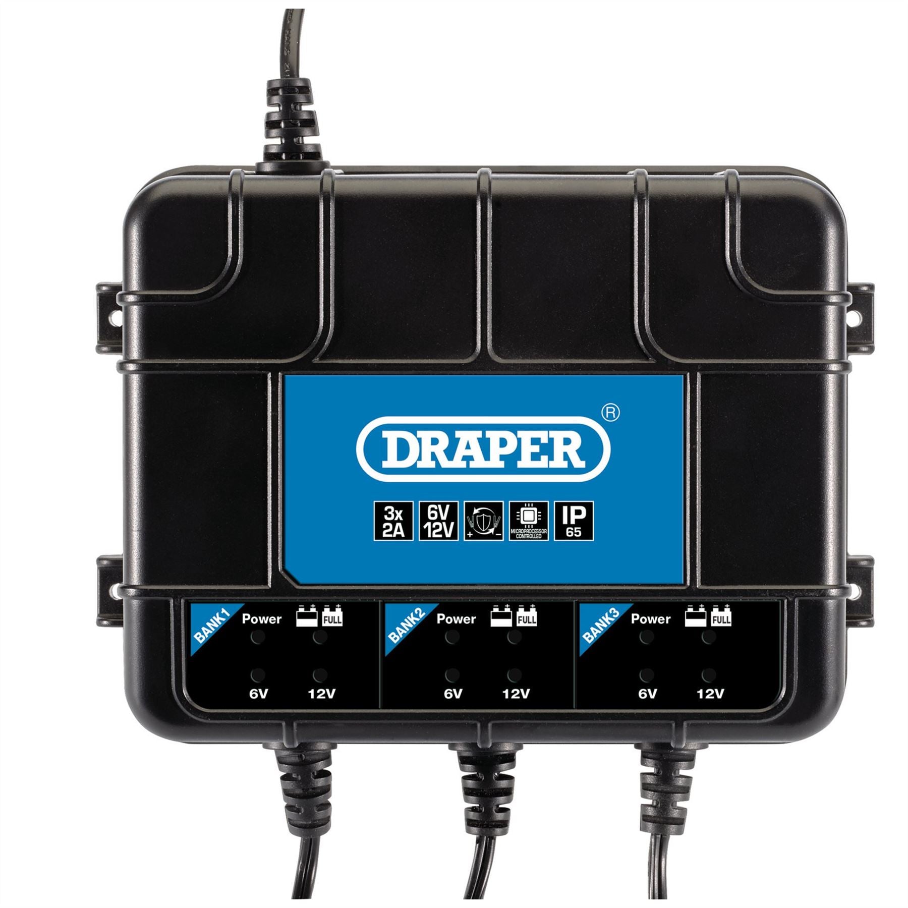 Draper 53172 6/12V 3 Bank Charger Station Draper
