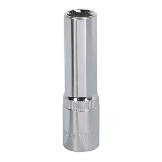 Sealey SP3810D WallDrive® Socket 10mm Deep 3/8"Sq Drive Fully Polished Sealey