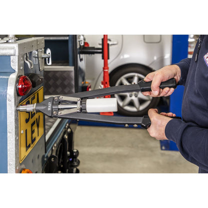 Sealey AK3981 Long-Arm Riveter with Collection Bowl Heavy-Duty Sealey