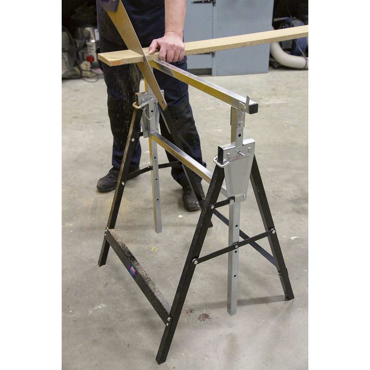 Sealey FDT3 Fold Down Telescopic Trestle 200kg Capacity Sealey