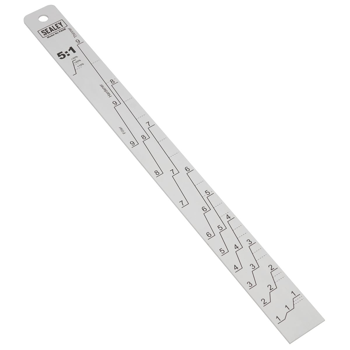 Sealey PA08 Aluminium Paint Measuring Stick 5:1/5:3 Sealey